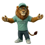 mascotte de seo marketing concept qui ouvre les bras